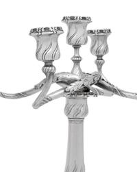 A Pair of Tiffany and Co. Silver Five-Light Candelabra