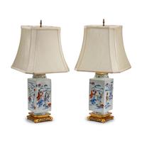 A Pair of Chinese Porcelain Vases Mounted as Lamps