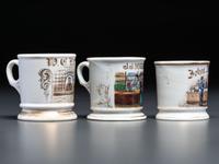 Three Porcelain Occupational Shaving Mugs