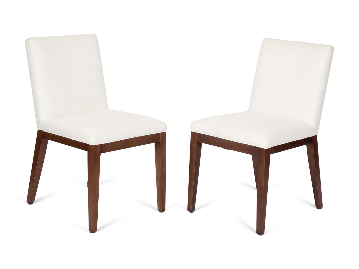 Six Modern Wood and Upholstered Dining Chairs — 20TH CENTURY