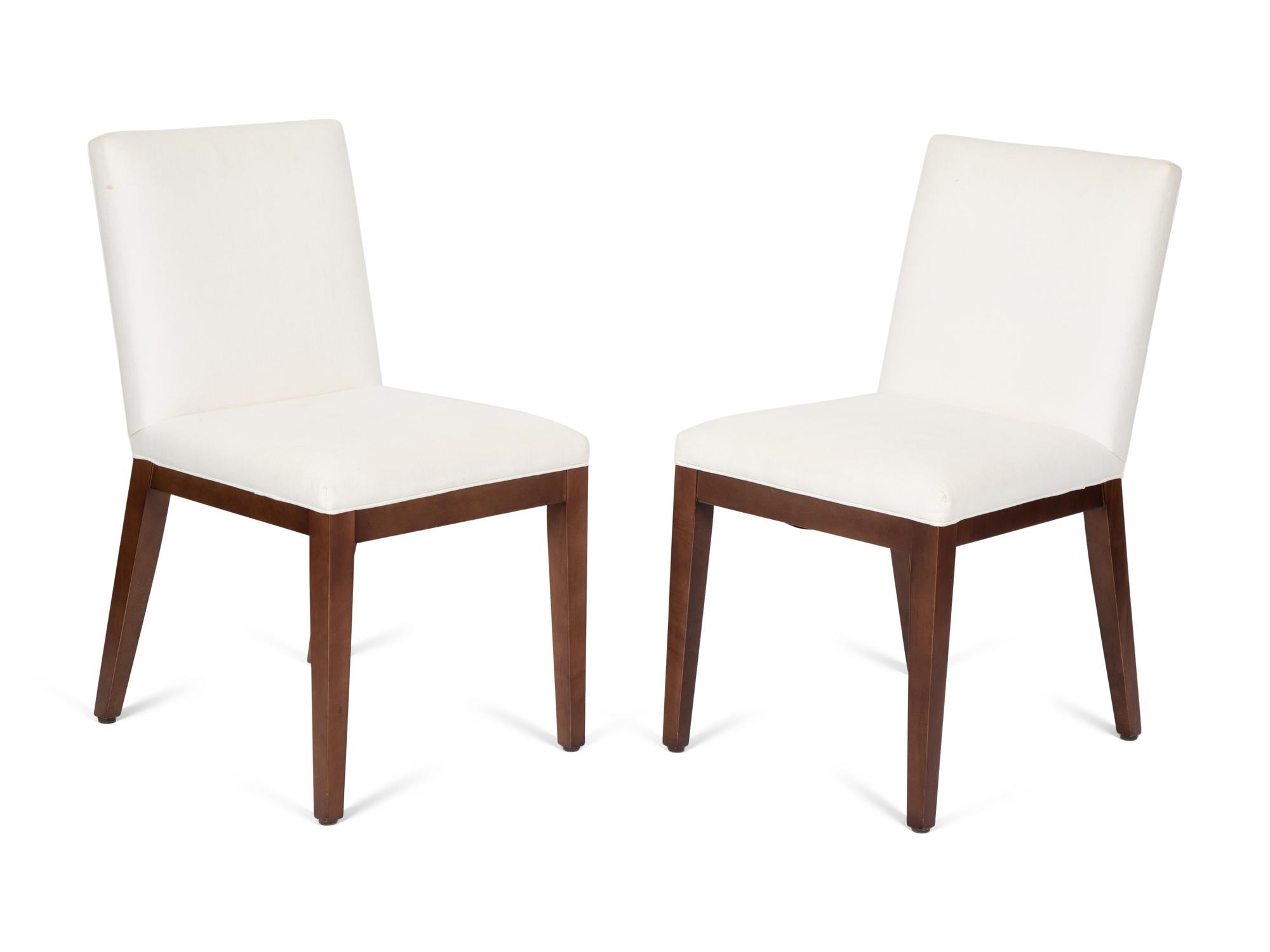 Six Modern Wood and Upholstered Dining Chairs — 20TH CENTURY