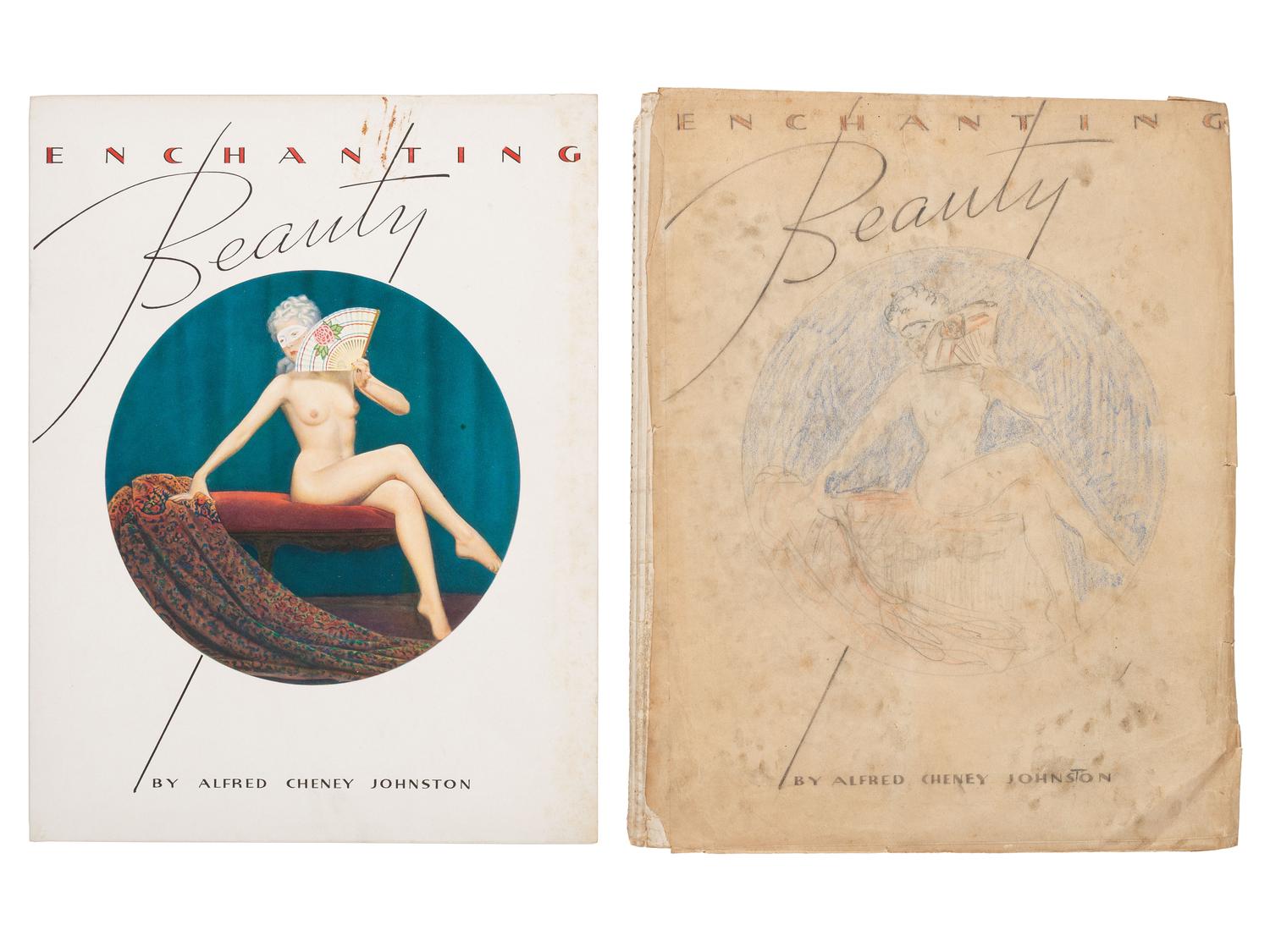 JOHNSTON, Alfred Cheney (1885-1971). Enchanting Beauty collection of memorabilia, incl. mockup, notes, glass plate negatives, and correspondence highlighted by Norman Rockwell ALS.