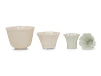 Four Blanc-de-Chine Porcelain Wine Cups