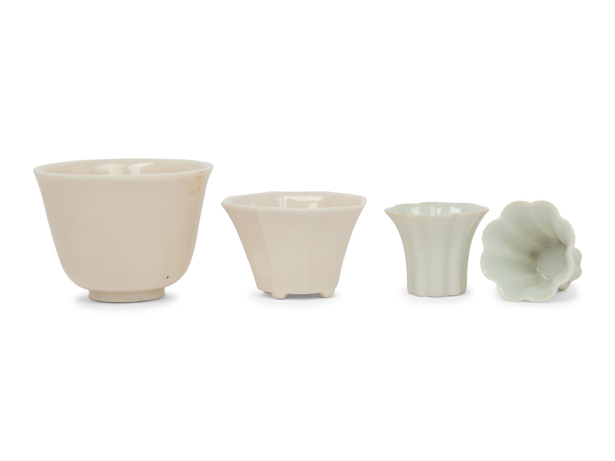Four Blanc-de-Chine Porcelain Wine Cups