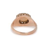 ANTIQUE, ROSE GOLD, OPAL AND DIAMOND RING