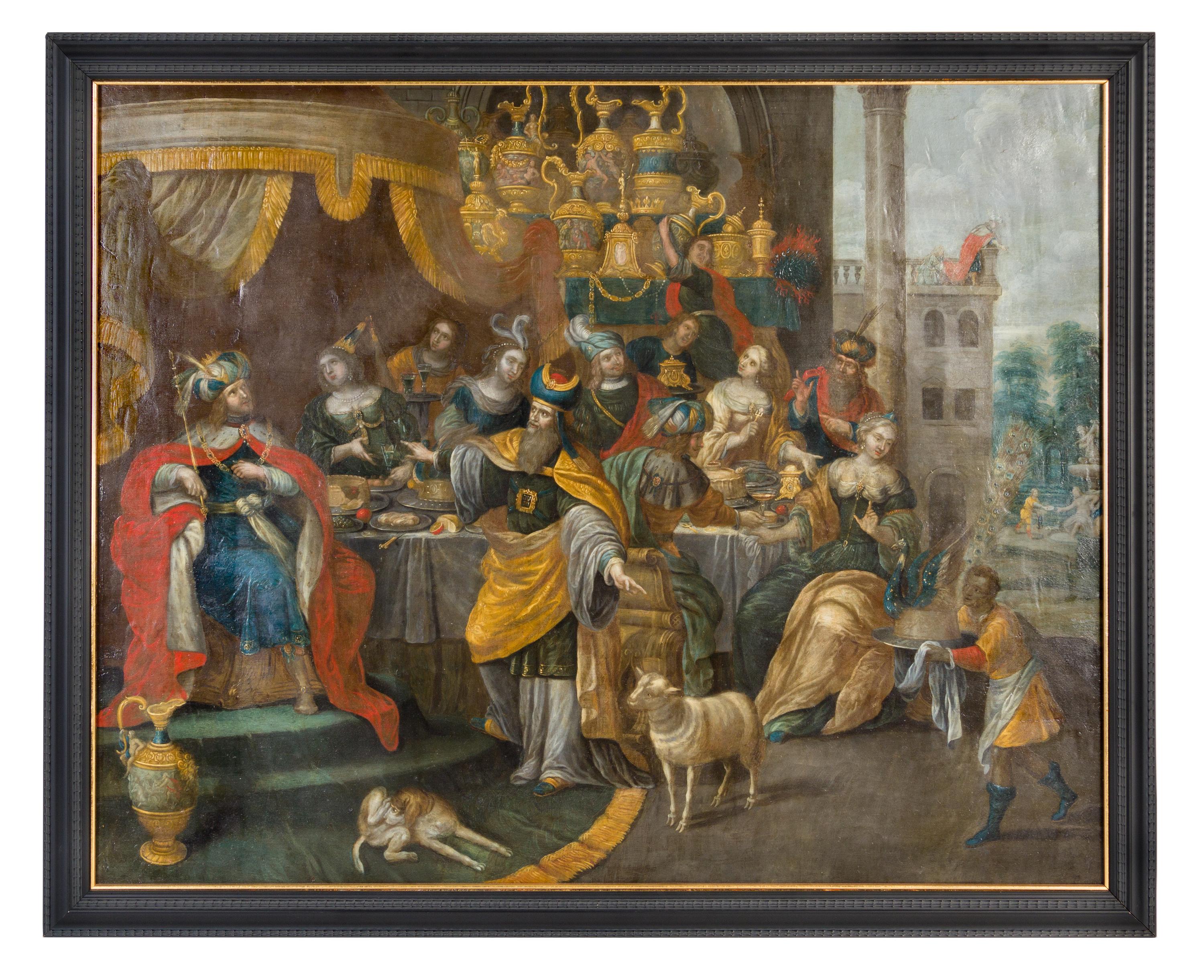 Studio of Frans Francken the Younger, (Flemish, Late 16th/Early 17th Century), The Feast of Esther (two works), David and Abigail, Davi