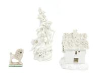 Three Miscellaneous Porcelain Pieces Height of tallest 9 inches. — 19TH CENTURY