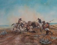 Andersen Kee, (American, b. 1959), Buffalo Hunt, 1985