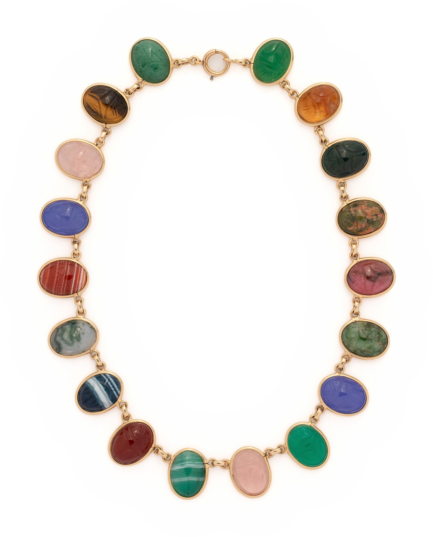 HARDSTONE SCARAB SET