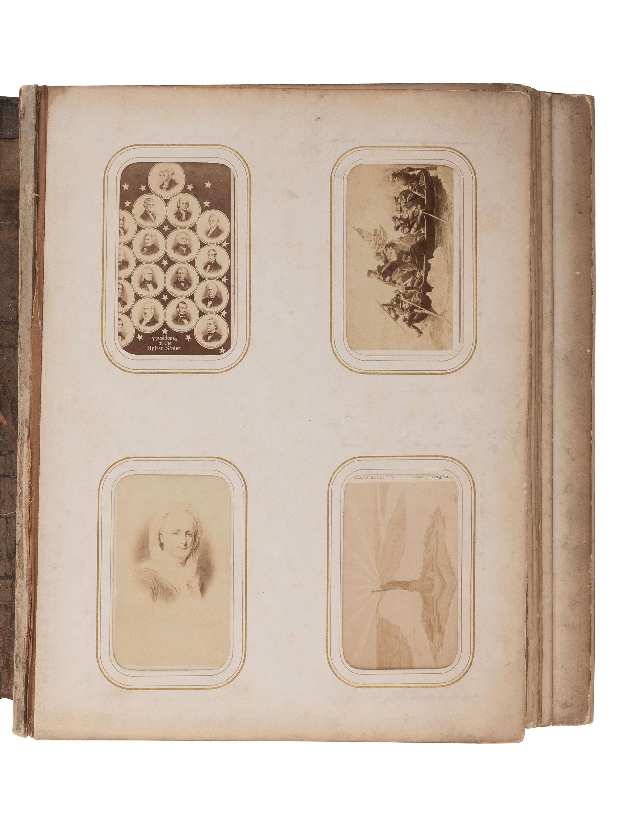 [EARLY PHOTOGRAPHY] CDV album cont. approx. 185 photographs of American and European personalities.