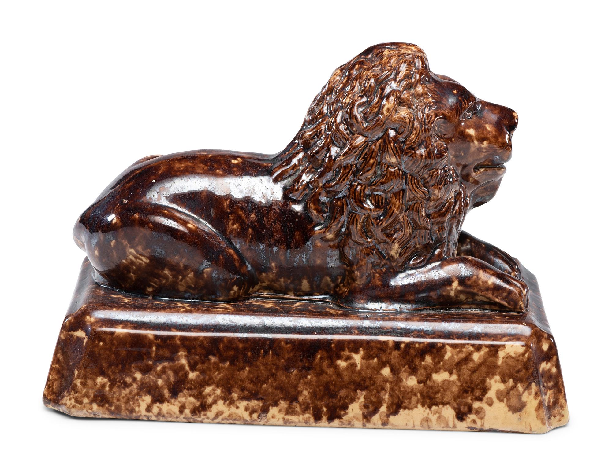 An Ohio Yellowware Lion