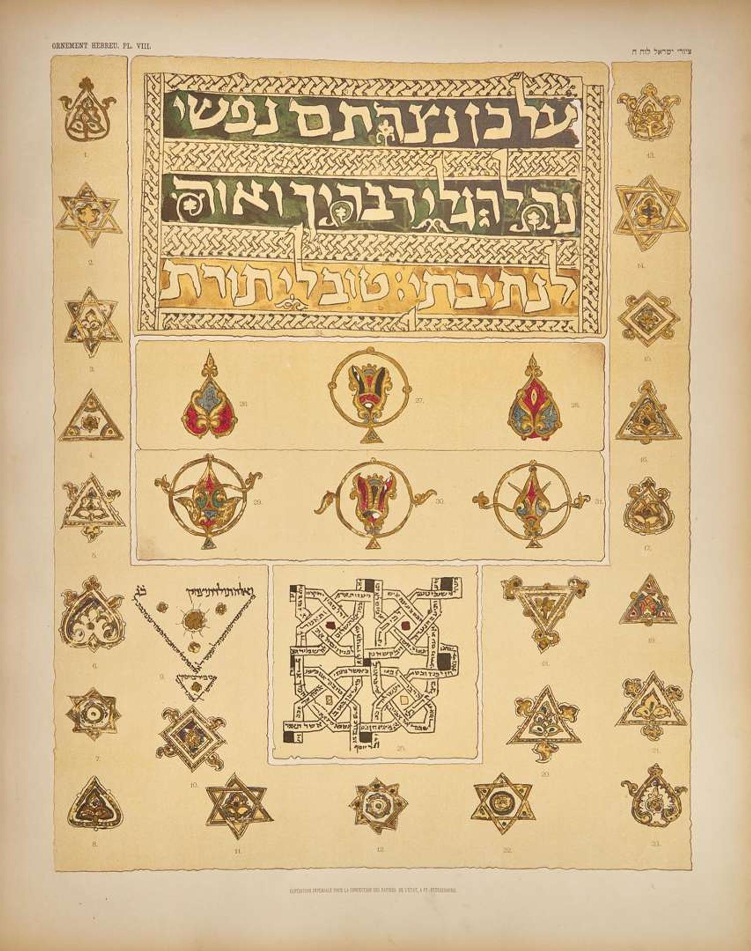 [Judaica] Stassof, Vladimir, and David Gunzburg: L'Ornement Hebreu...