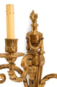 A Pair of French Gilt Bronze Sconces