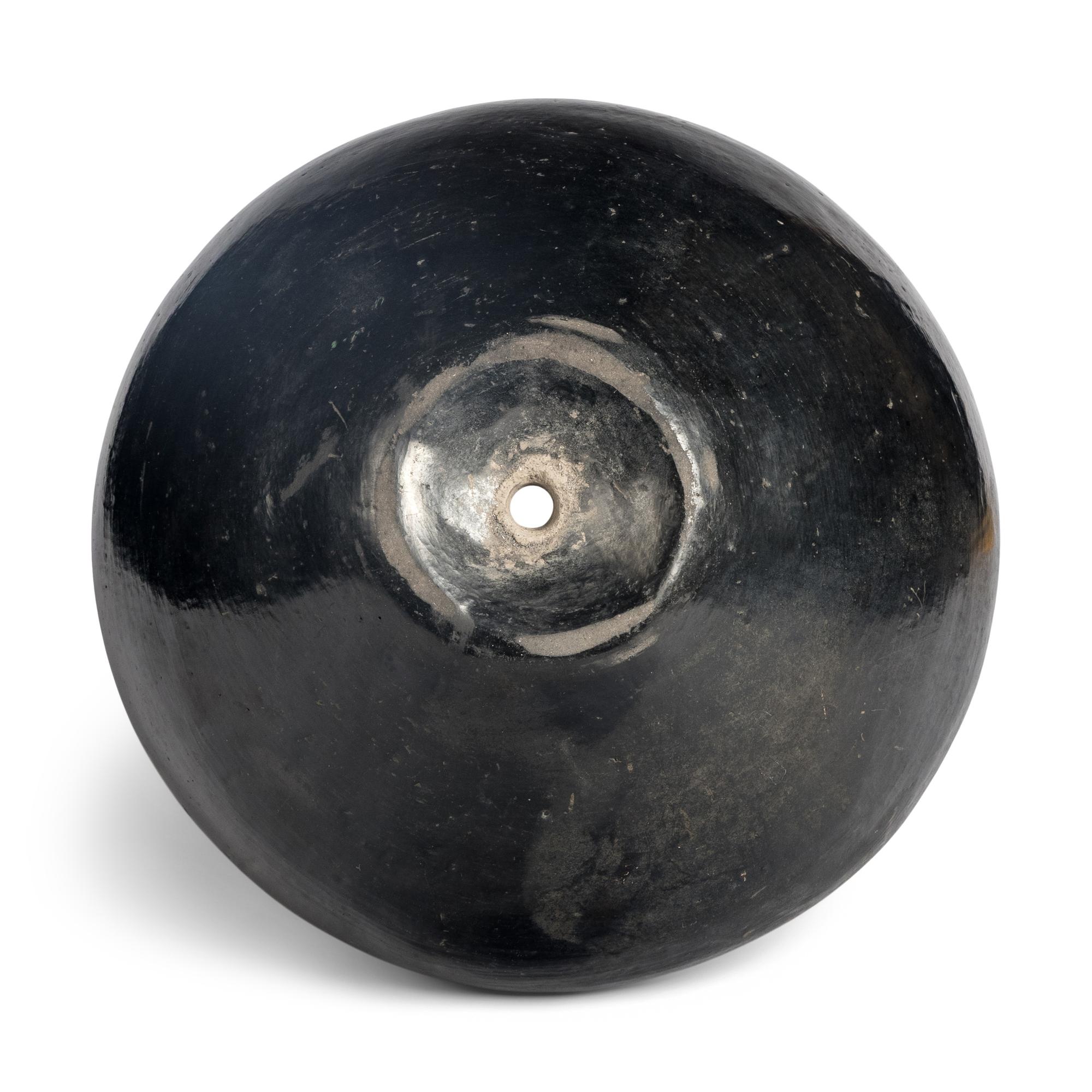Santa Clara Blackware Pottery Jar, with Bear Paw Impressions