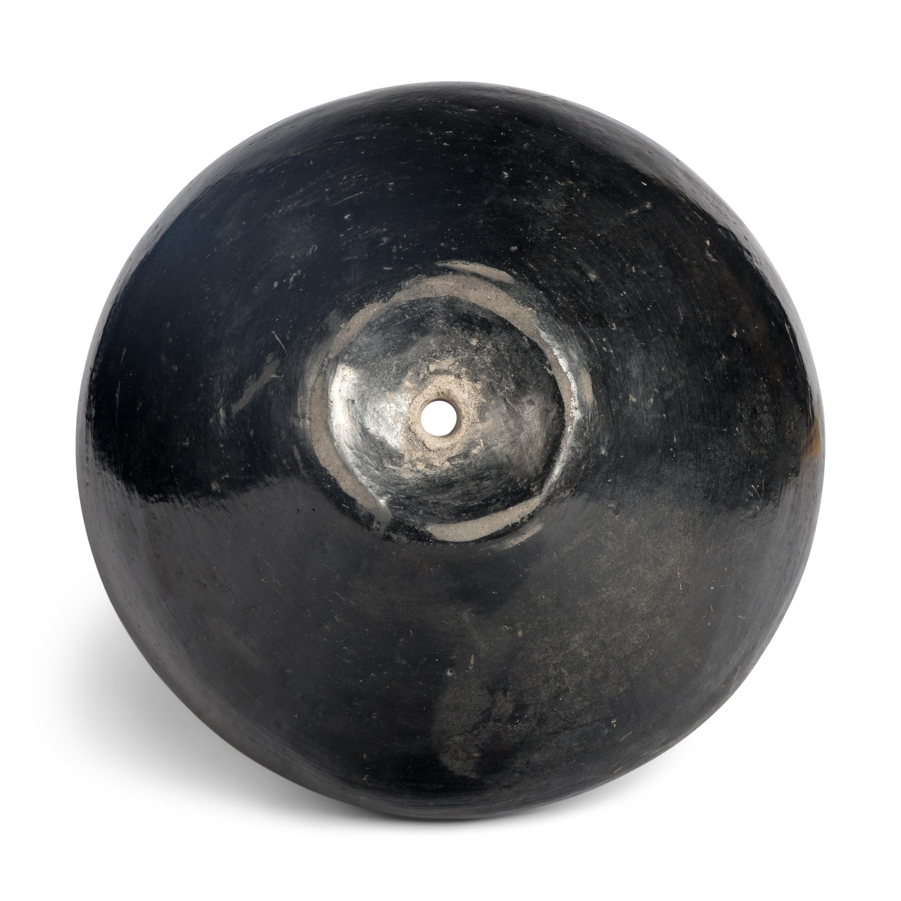 Santa Clara Blackware Pottery Jar, with Bear Paw Impressions