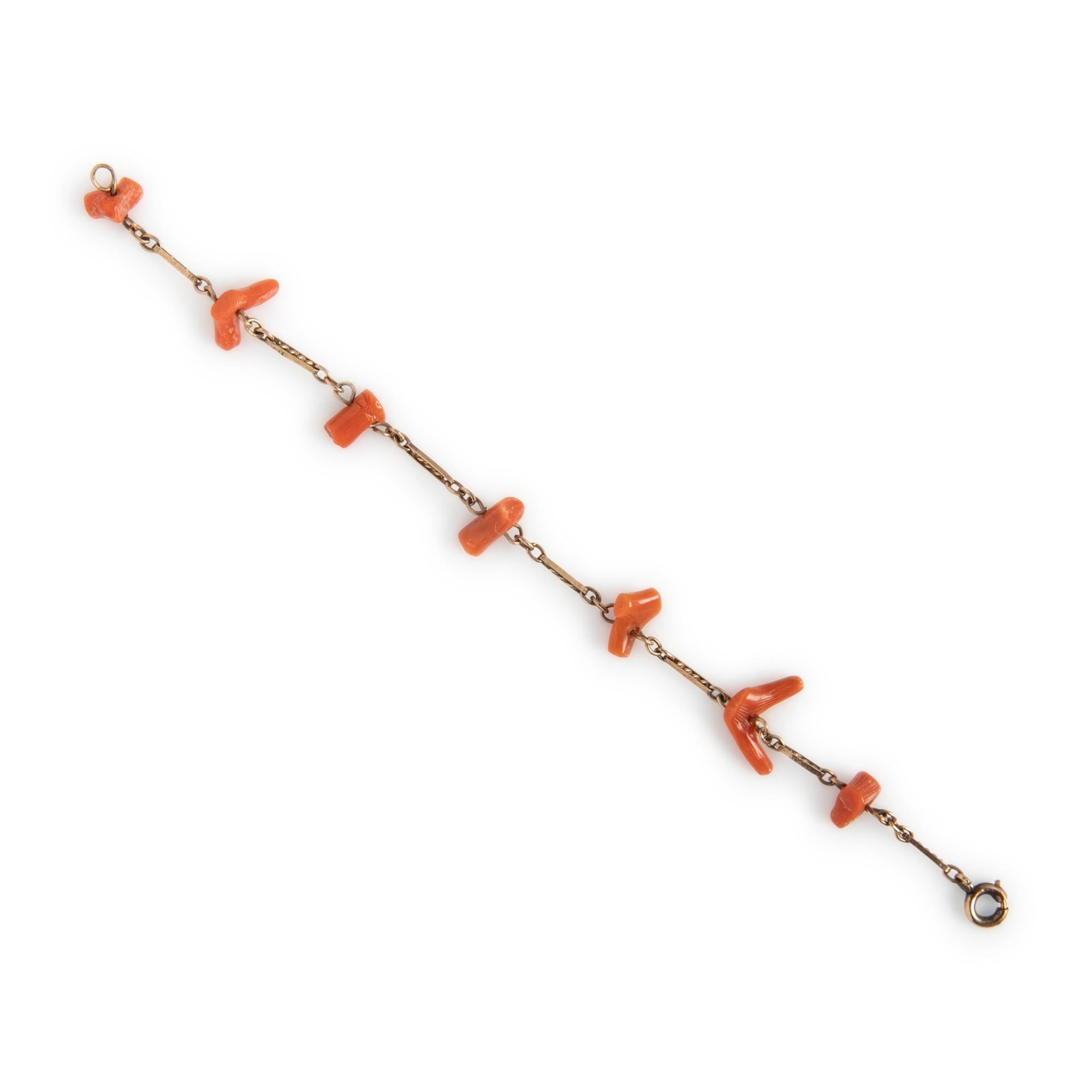Collection of Coral and Yellow Gold Jewelry