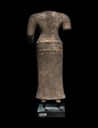 A Khmer Greystone Torso of a Woman