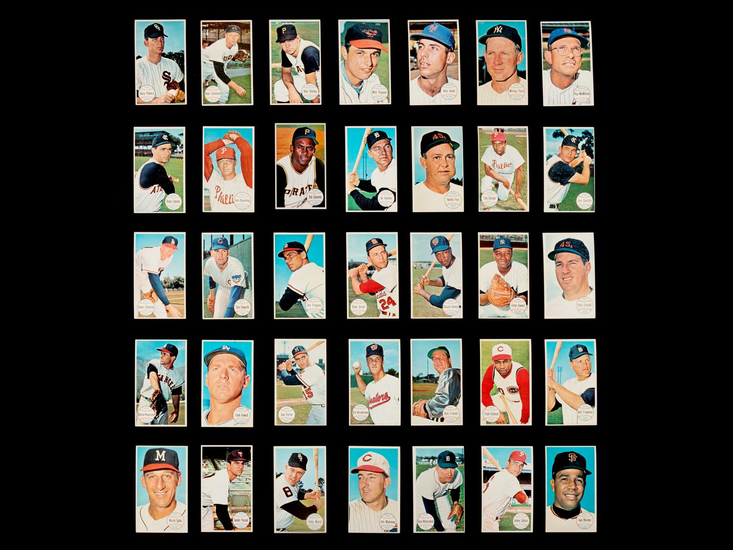 A Group of 1964 Topps Giants and 1970 Topps Super Baseball Card Near Sets