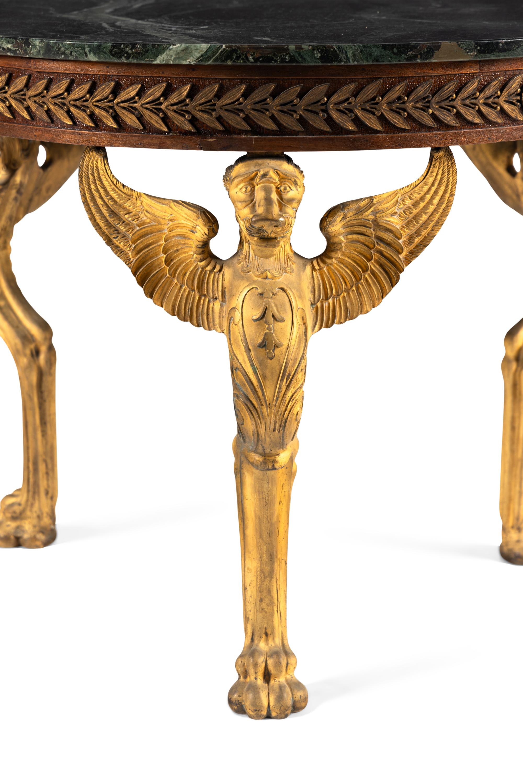 An Empire Gilt Bronze Mounted Marble-Top Guéridon