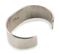 Navajo Sterling Silver and Jet Cuff Bracelet