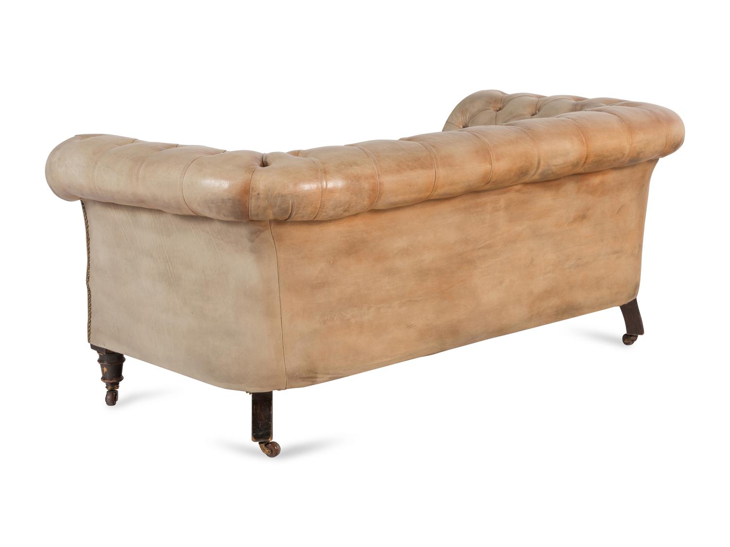 A Leather Upholstered Chesterfield Sofa