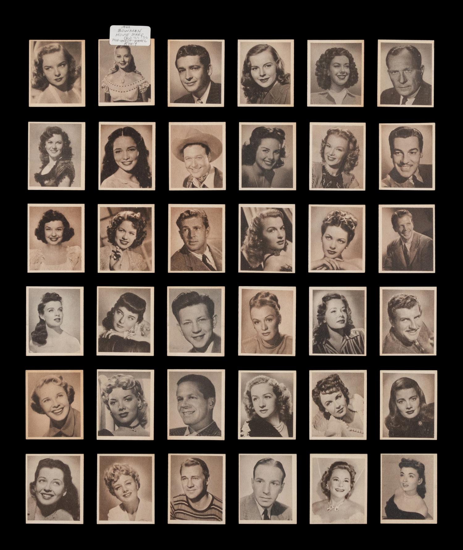 A Complete Set of 1948 Bowman Movie Stars Trading Cards (36/36)