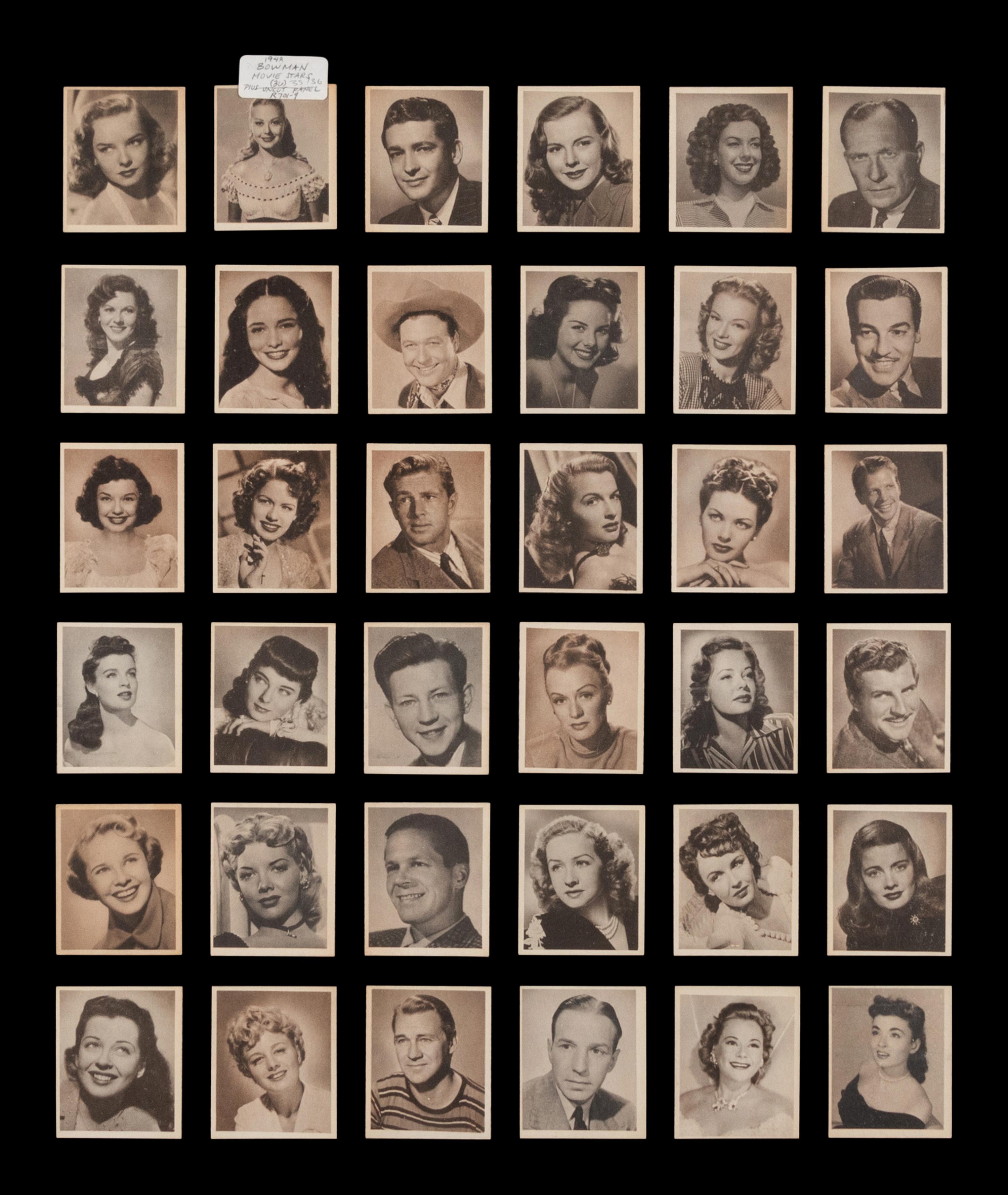 A Complete Set of 1948 Bowman Movie Stars Trading Cards (36/36)
