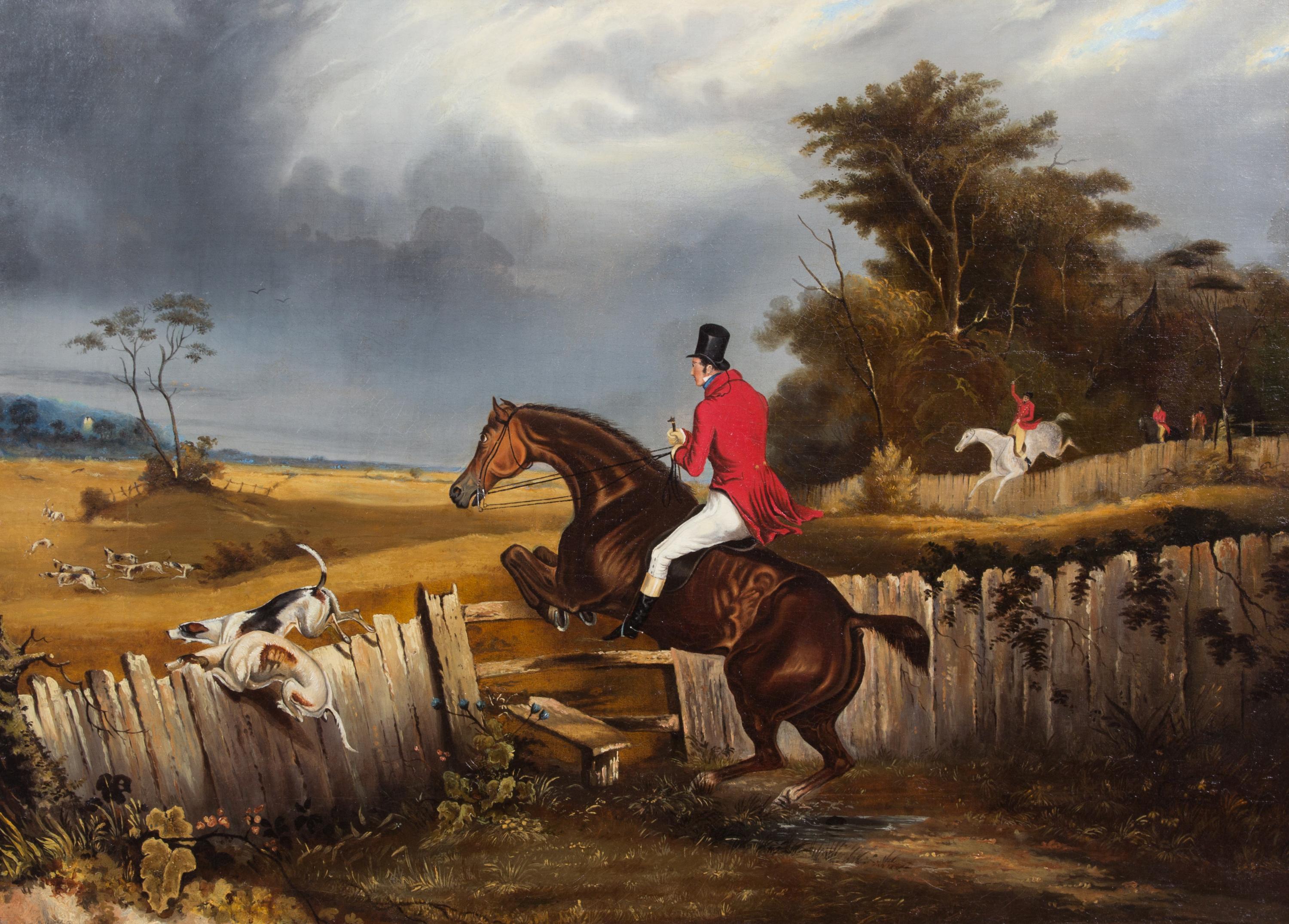 English School, (19th Century), Start of the Hunt