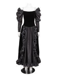 Givenchy Haute Couture Velvet and Moiré Dress, 1970-80s