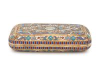 A Russian Silver-Gilt and Enameled Cigarette Case
