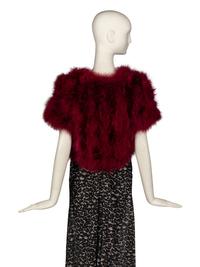 Bob Mackie Beaded Leopard Print Dress & Feather Jackets