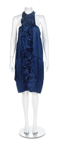 Valentino Royal Blue Silk Dress, 1990-2000s