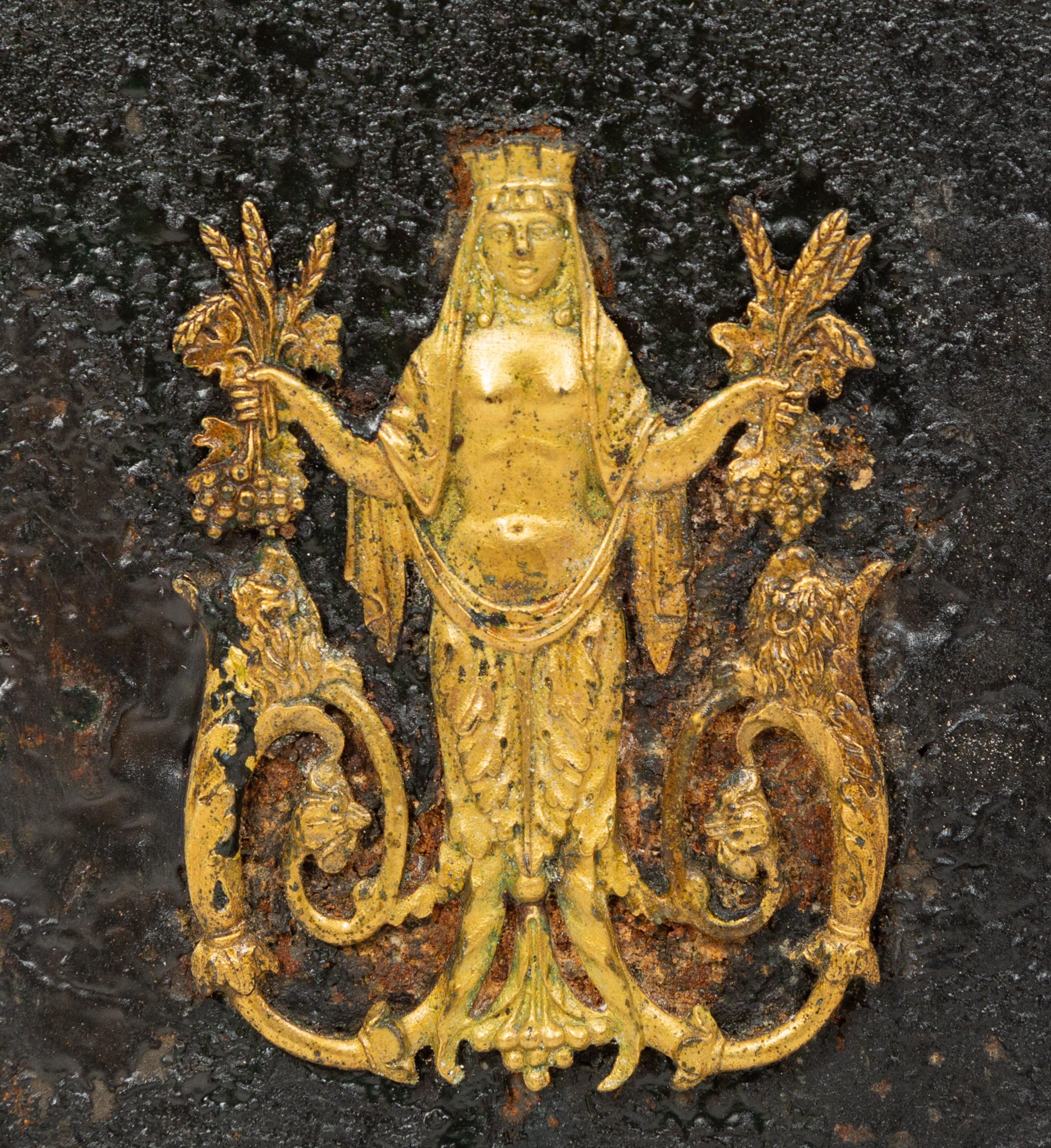 A Pair of Regency Gilt Metal Mounted Tole Vases