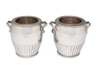 A Pair of Silver-Plate Champagne Buckets