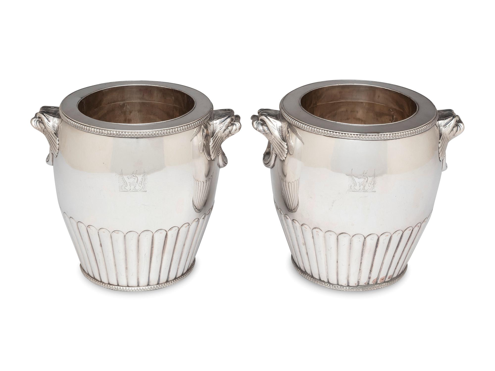 A Pair of Silver-Plate Champagne Buckets