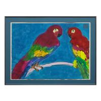 Walasse Ting (American/Chinese, 1929-2010) — Untitled (Parrots)
