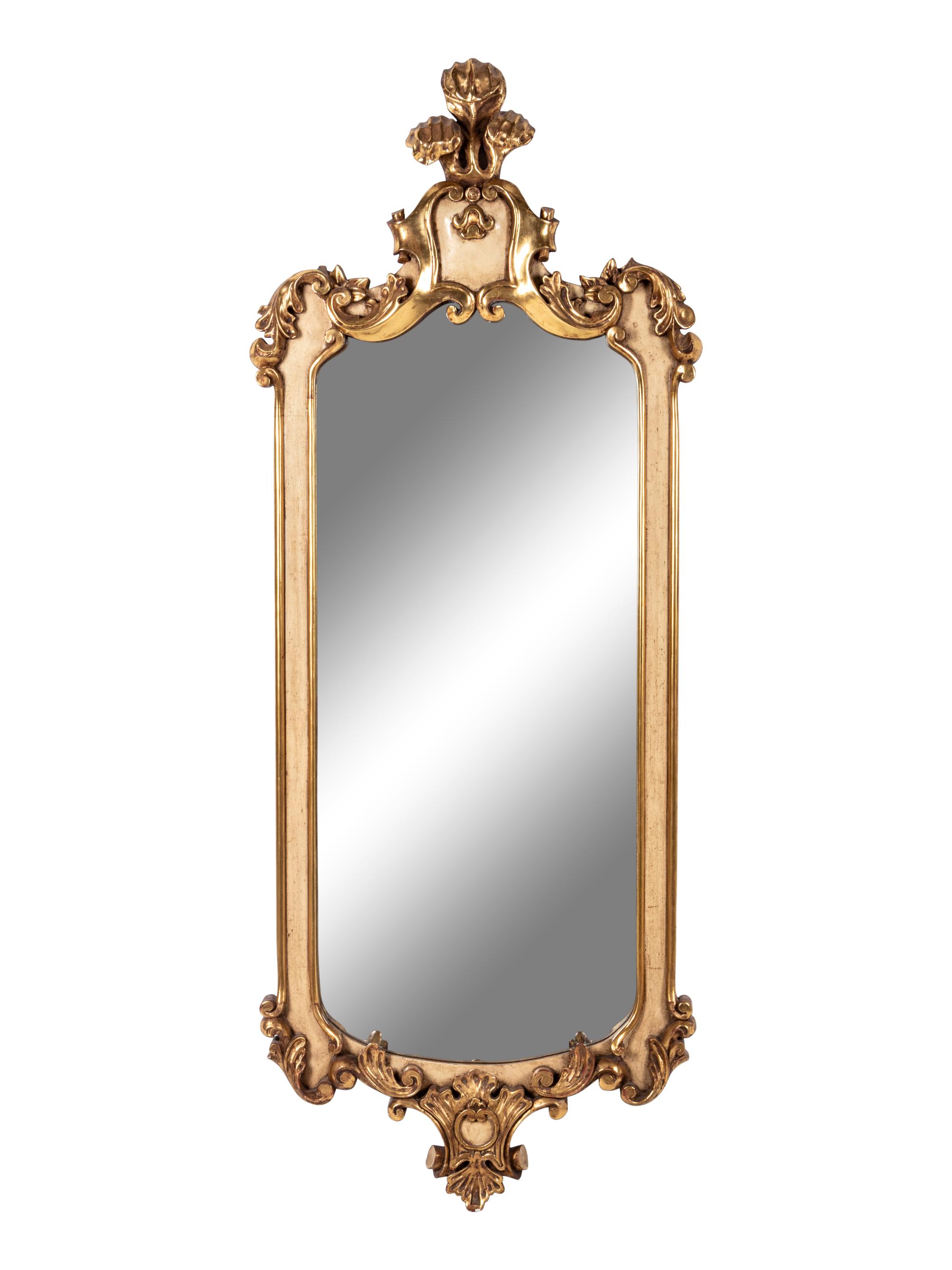A Painted and Parcel Giltwood Mirror