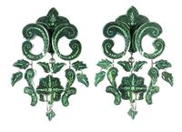 A Pair of Venetian Glass Sconces Height 17 1/2 inches. — 20TH CENTURY