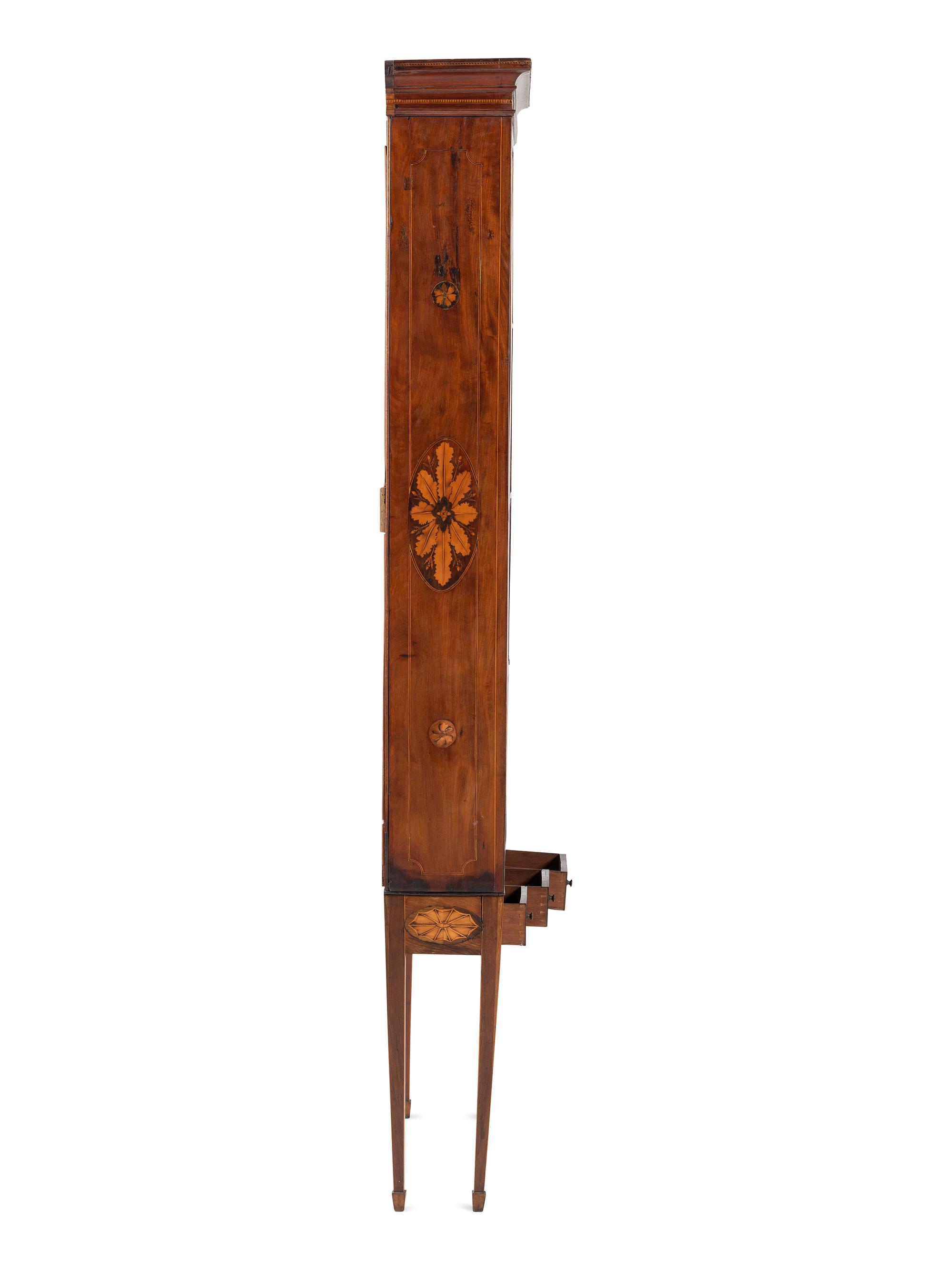 A Late George III Inlaid Mahogany Vitrine Cabinet