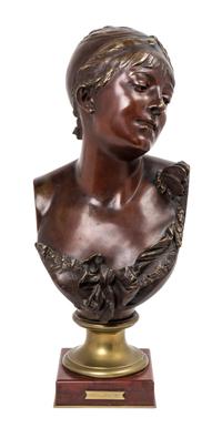 After Albert-Ernest Carrier-Belleuse, (French, 1824-1887), Portrait d'une jeune femme
