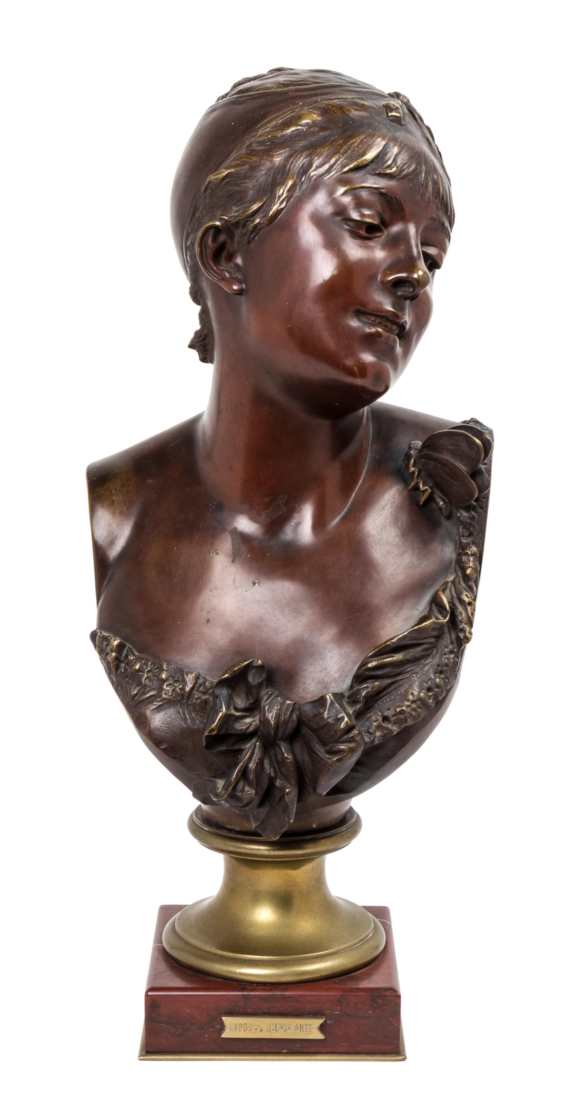 After Albert-Ernest Carrier-Belleuse, (French, 1824-1887), Portrait d'une jeune femme