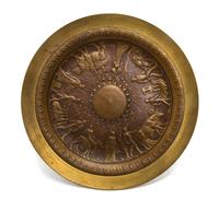 A Continental Bronze Tazza, Height 3 1/4 x diameter 10 3/8 inches.