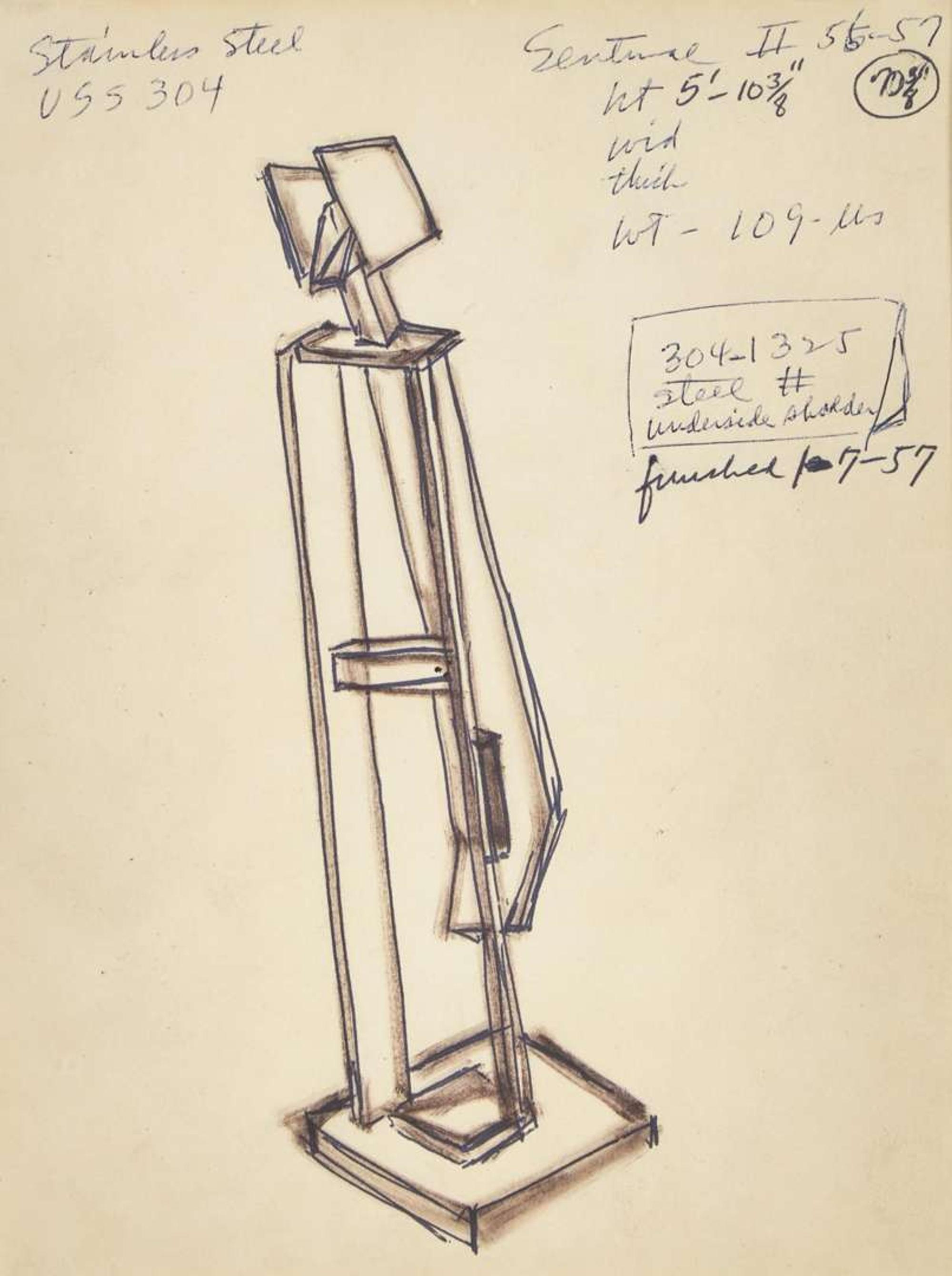 David Smith (American, 1906-1965) - Sentinel II (Study for Sculpture)