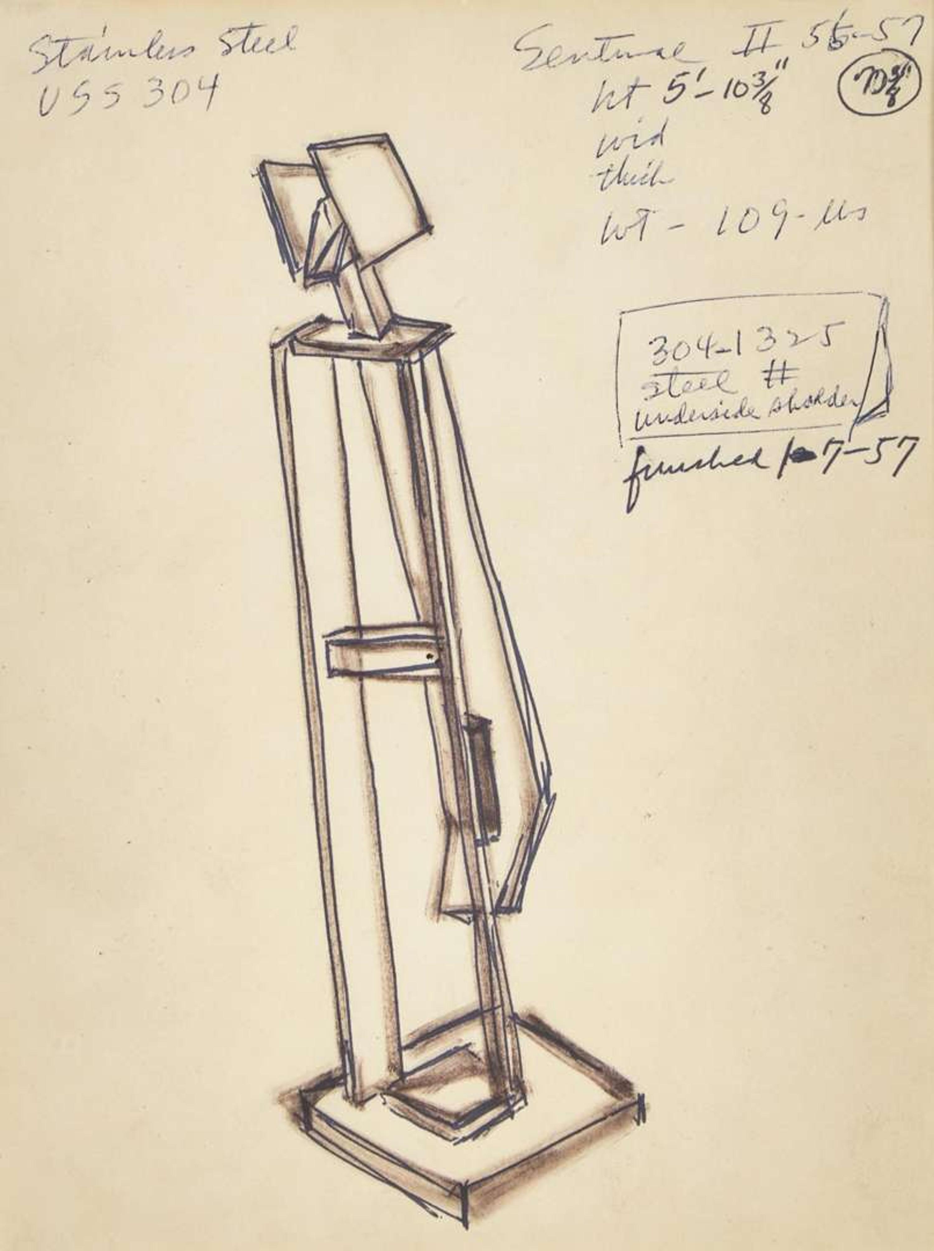 David Smith (American, 1906-1965) - Sentinel II (Study for Sculpture)