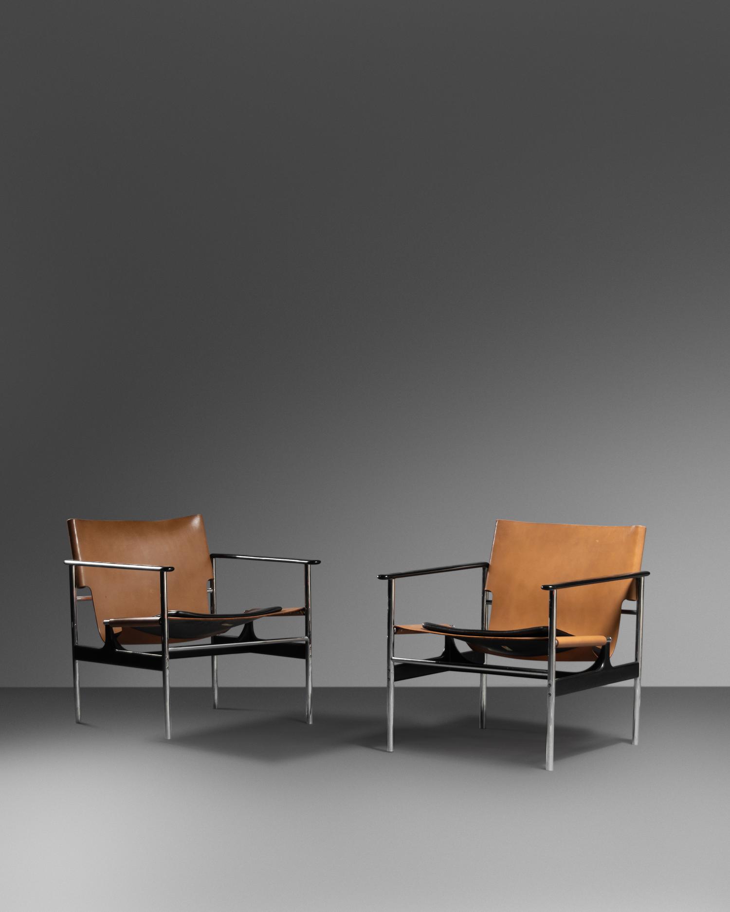 Pair of Sling Chairs, model 657, Knoll, USA