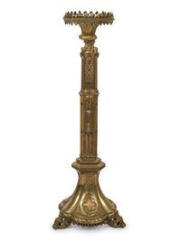 A Gothic Revival Gilt Metal Pricket