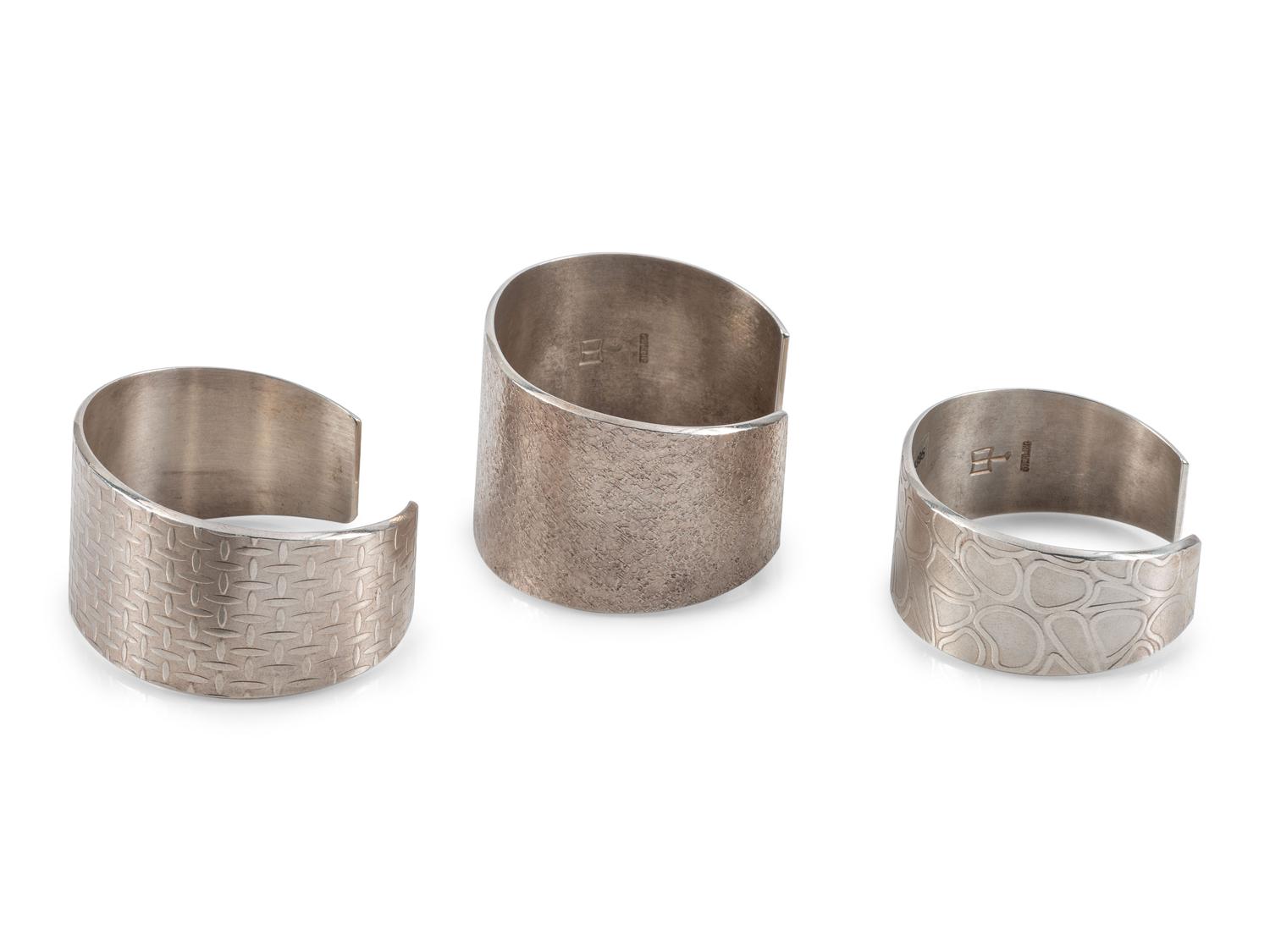 Sterling Silver Textured Cuff Bracelets