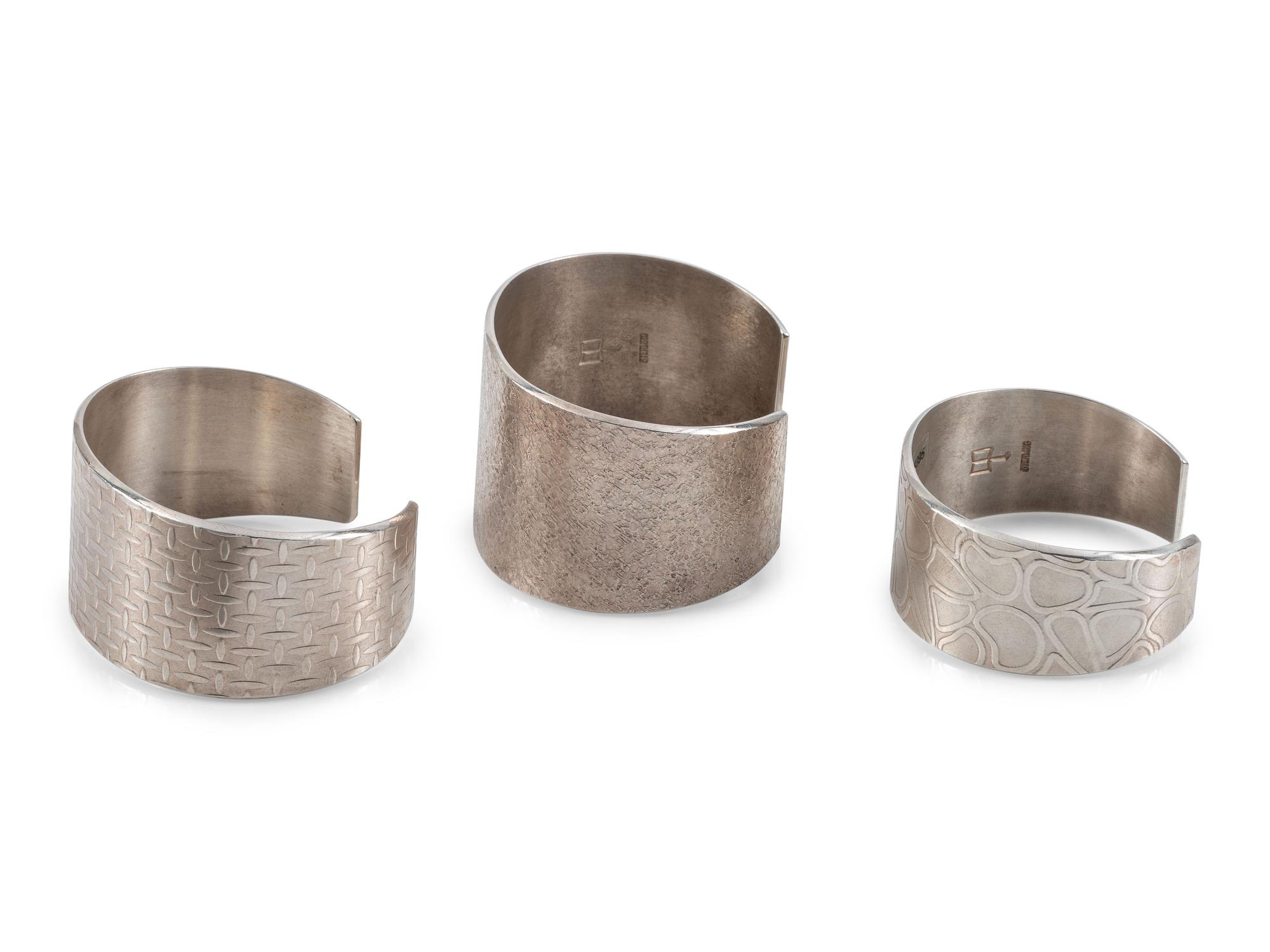 Sterling Silver Textured Cuff Bracelets