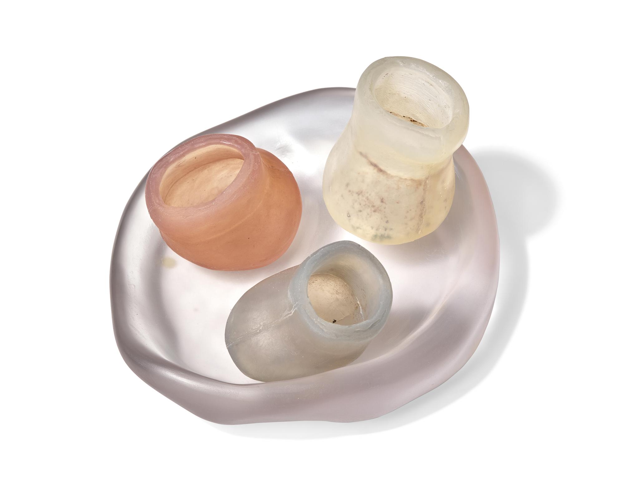Three Mini Silicone Planters with Large Tray