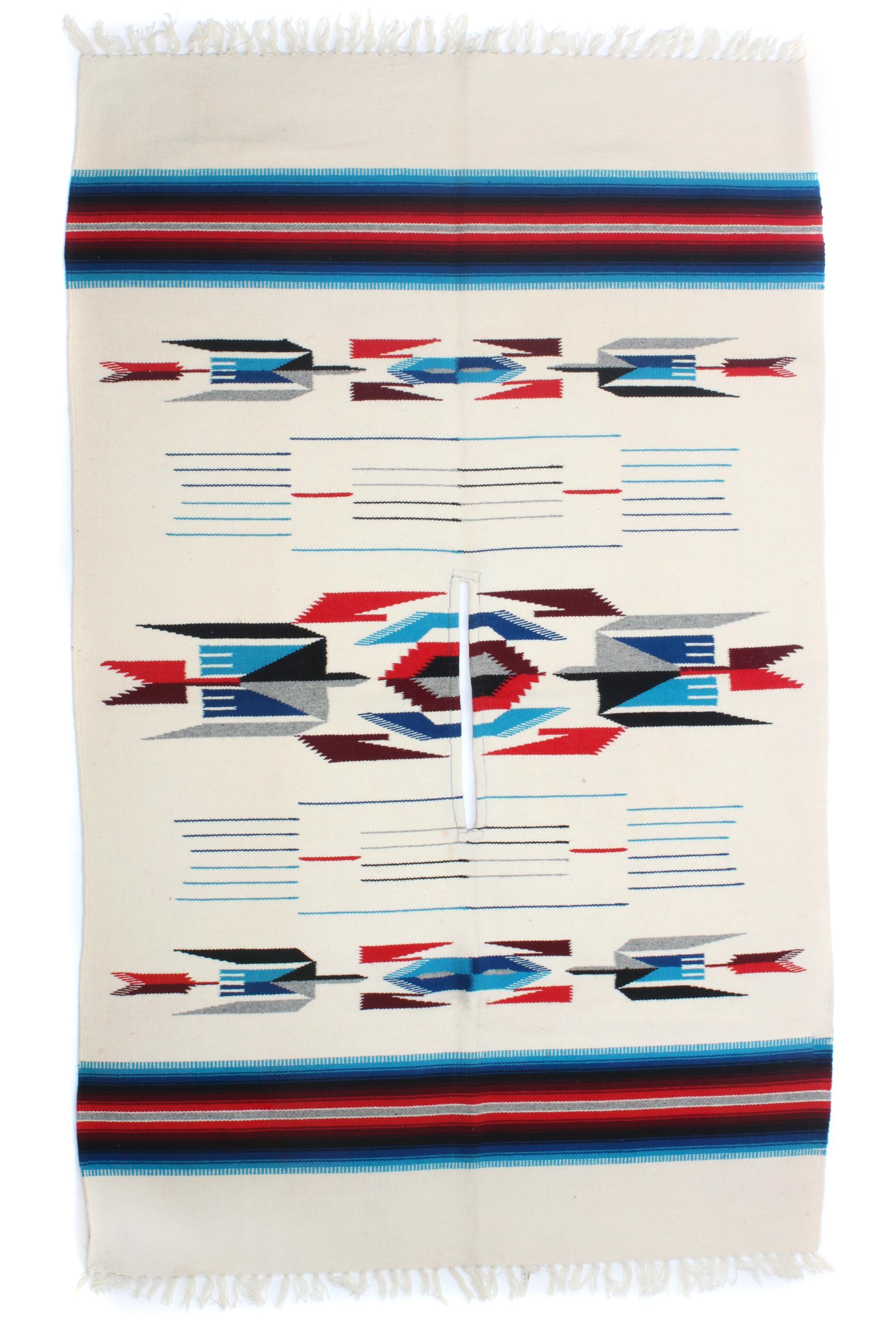 A Chimayo Serape 75 x 46 3/8 inches.